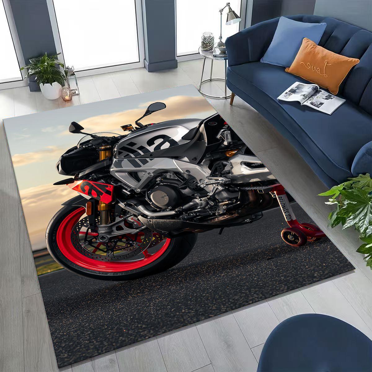 

Motorcycle Aprilia Sign Racing Car Carpet Rug for Bedroom Living Room Sofa Home Doormat Decor,Large Kids Play Non-slip Floor Mat 230x160cm( 90x62in )