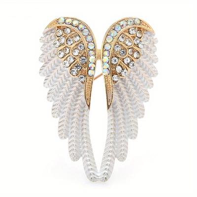 Klassische Strass-Engelsflügel Broschen Anstecknadeln Funkelnder Schmuck Geschenk Feder Designer Broschen.