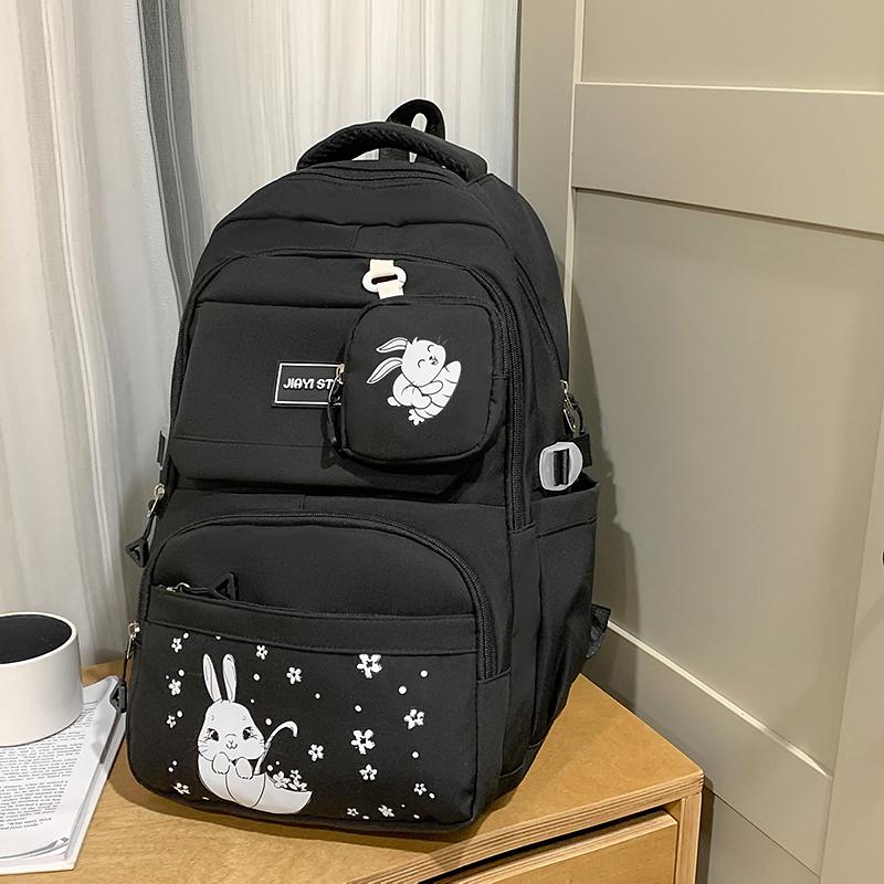 Cartoon Women's Backpack Large Capacity Student Schoolbag with Coin Purse