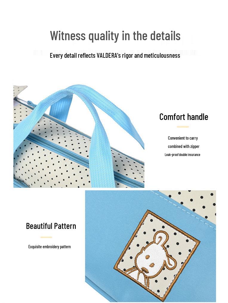 Waterproof 5-Piece Mom and Baby Travel Bag Set: Multifunctional, Large Capacity