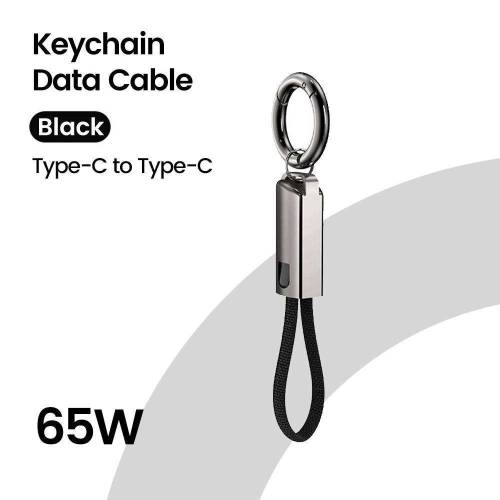 TPE Type C TO Type C Cable Keychain Mini Key Chain Charger Cord  Mobile Phone Charge