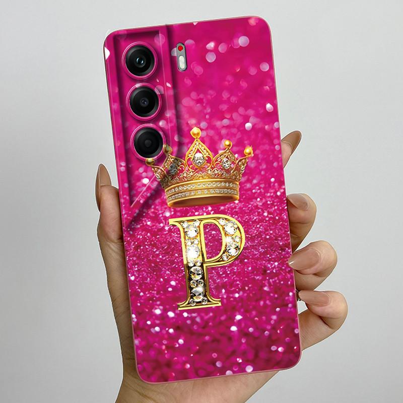 For Tecno Camon 40 Pro 4G 5G CM6 CM7 Case Crown Letter Silicone Soft Phone Cases For Tecno Camon40 Camera Protection Back Cover