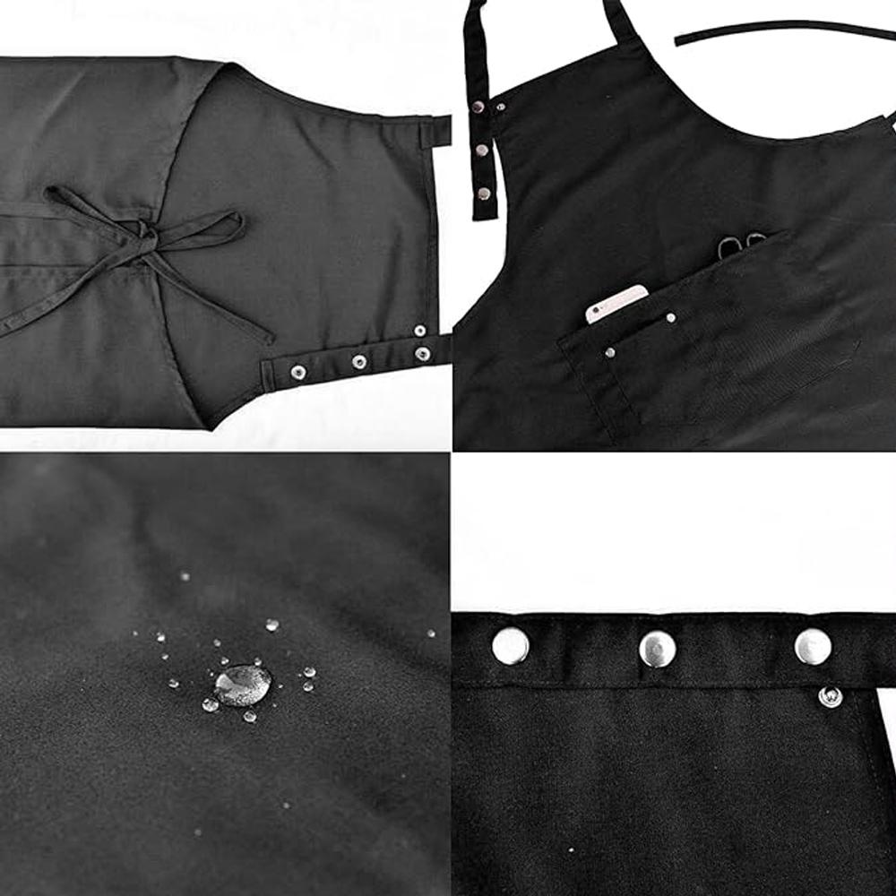 Multipurpose Waterproof Canvas Apron with Pockets - Durable & Stylish for Baristas, Chefs & Florists, Milk Tea Shops, Snack Bars