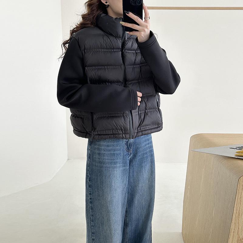 Light and Light Cotton Clothes for Female Students Autumn and Winter 2025 New Stand-up Collar Loose Long Sleeves Thickened Padded Short Cotton Jacket