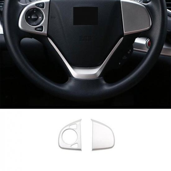 ABS Silver 2PC Steering Wheel Button Cover Trim Fit For Honda CRV CR-V 2012-2016