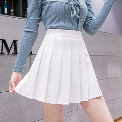 Damen Minirock Taille A-Linie Rock Einfarbig mit Shorts Futter Elastischer Hoher Kurzer Rock Vielseitig