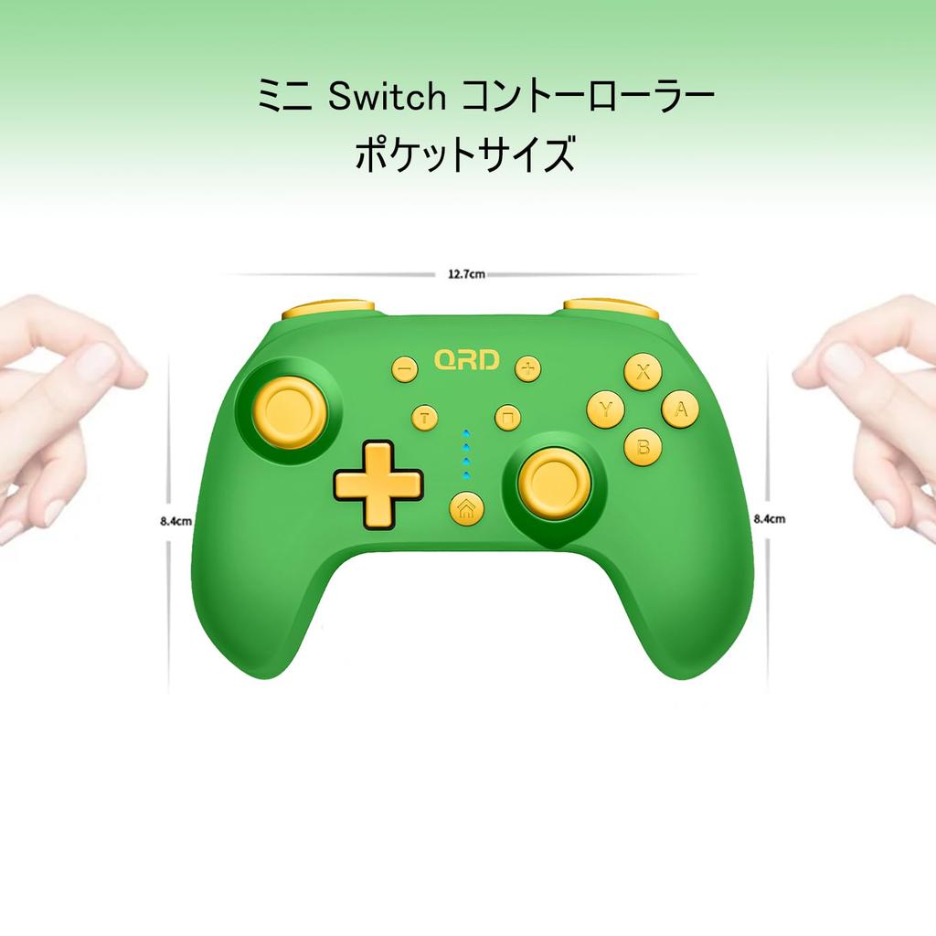 QRD Junior E5 Cute Mini Compatible with Green Gamepad, Pocket-Sized Controller, Switch/PC/Android/IOS,
