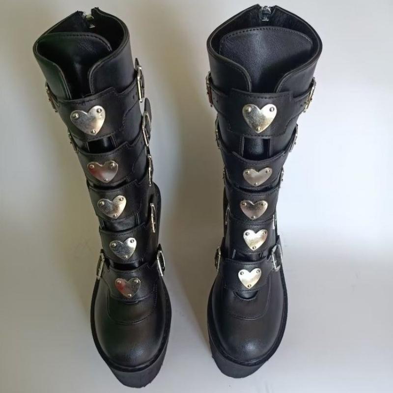 Fashion 2025 Winter Women Boots Fashion Motorcycle Boots Booties for Women Platform Shoes Ladies New Snow Boots Black Shoes Women's Boot