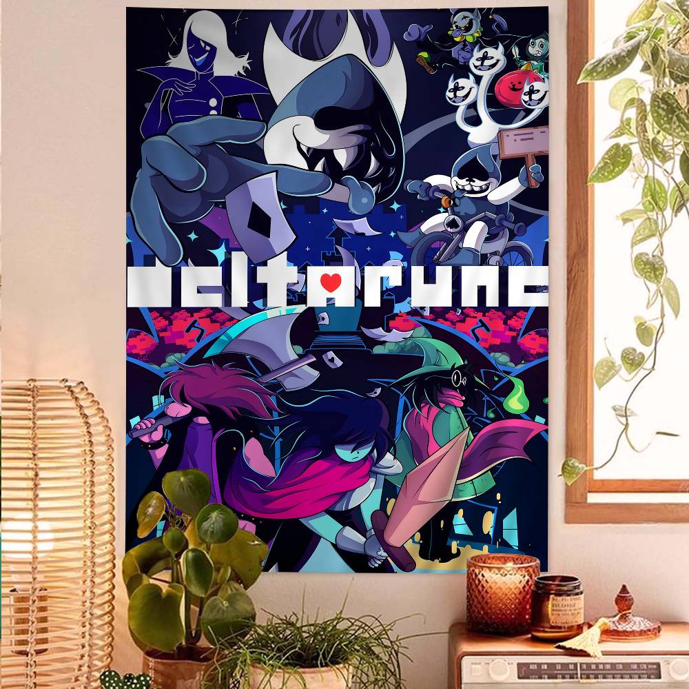 

Deltarune Game DIY Wall Tapestry Hippie Flower Wall Carpets Dorm Decor Wall Art Decor 74x94cm(29x37in)