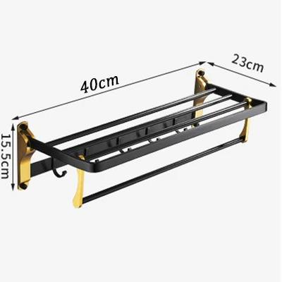 Gold Bathroom Shelf Hook Toilet Paper Holder Toilet Brush Towel Holder Space Aluminum Bathroom Hardware Set Bathroom Accessories