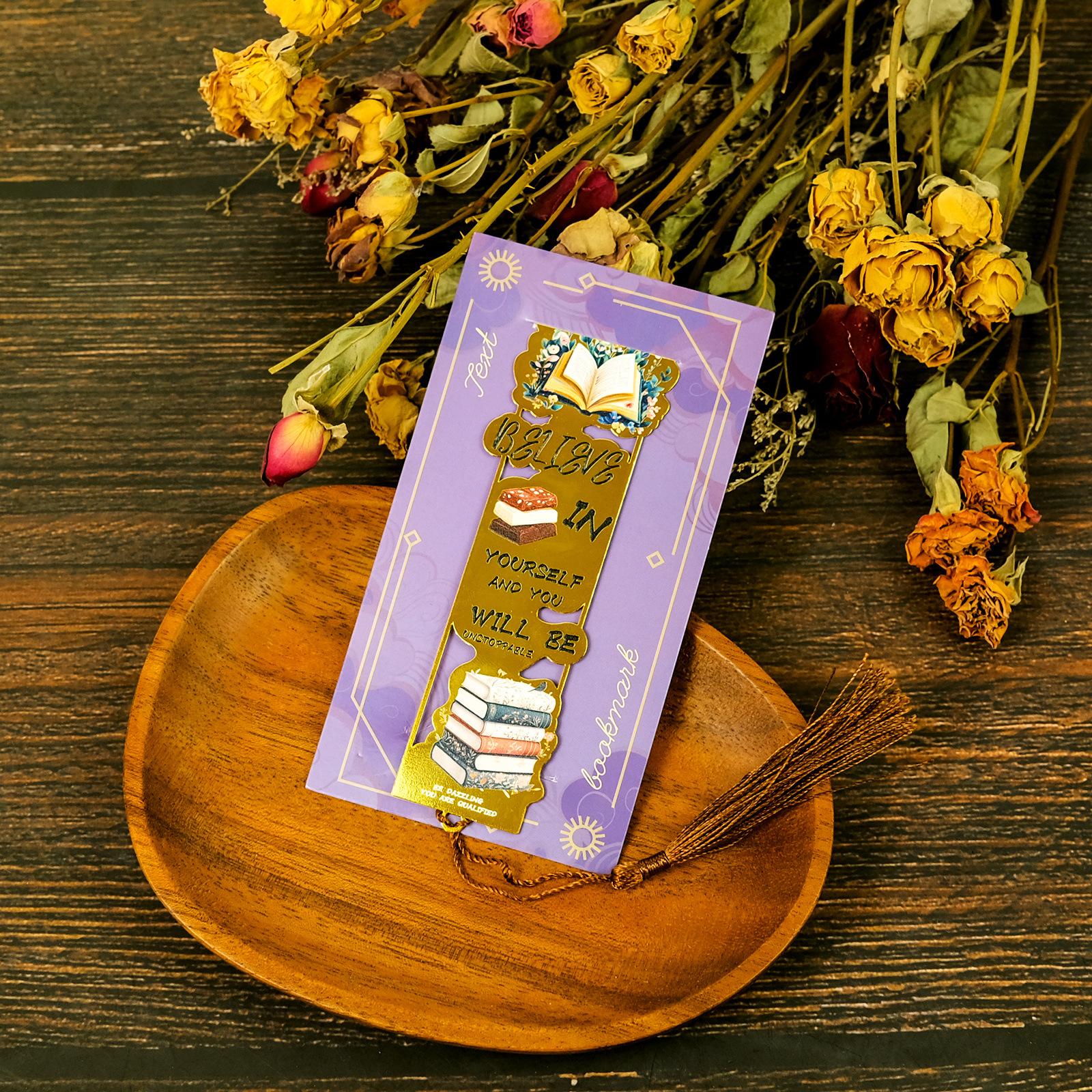 

Вдохновляющая металлическая закладка в стиле Инс, полая, с бахромой, элемент учебника, высокая ценность, памятная закладка для выпускников