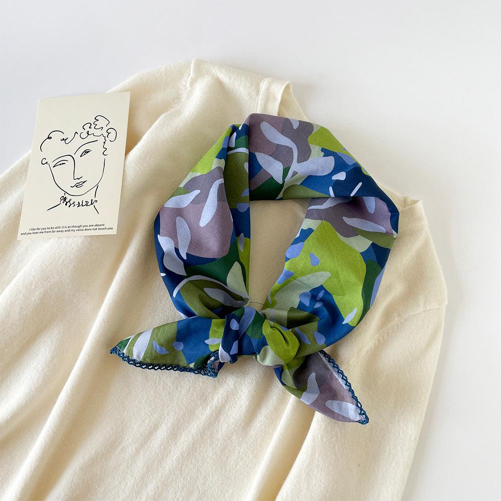 Small Scarf Small Square Scarf High-end Fashion Leopard Print Decorative Professional Scarf Summer Light Scarf