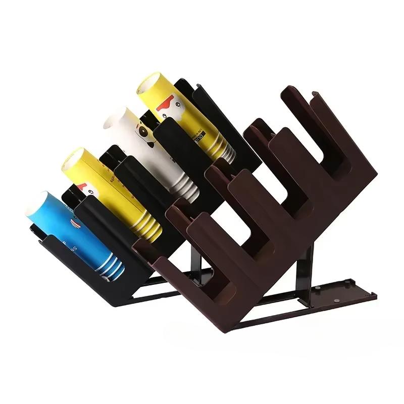 Four-grid Cup Holder Milk Tea Coffee Shop  Holder Foldable Cup Holder Disposable  Storage Rack Plastic Paper  Stand