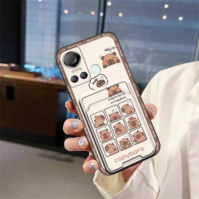 Full Wrap Durable Phone Case For Itel S18/Vision5/S663L Card Bag Dirt-resistant Protective Cute Cover TPU Card Slot