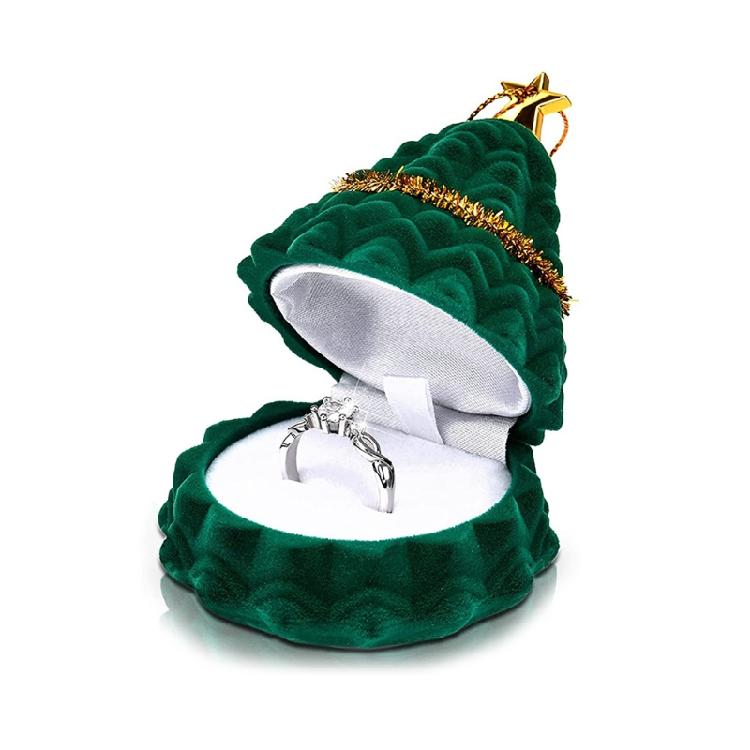 

Cute Ring Bearer Box Premium Ring Display Holder Xmas Tree Shaped Ornament 1