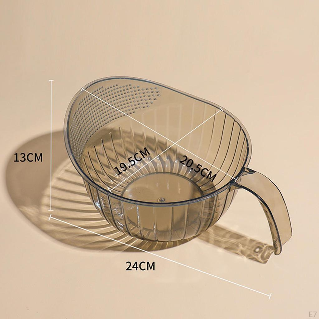 Rice Washer Strainer Container with Fine Mesh Colanders Sieve Bowl for Cleaning Veggie, Fruit ,Pasta