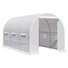 Garden Tunnel Greenhouse 8m², Tunnel Garden Greenhouse with Door and 6 Windows, PE Cover 140 G/m² 400 X 200 X 200 Cm White