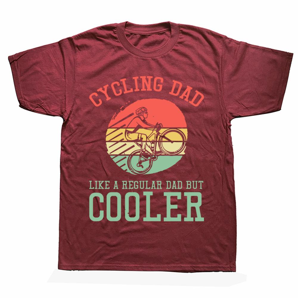 Cycling Dad Like A Regular Dad But Cooler Funny Vintage Cyclist Fathers Day Gift Tee Tops Round Neck Fashion Casual Tshirts