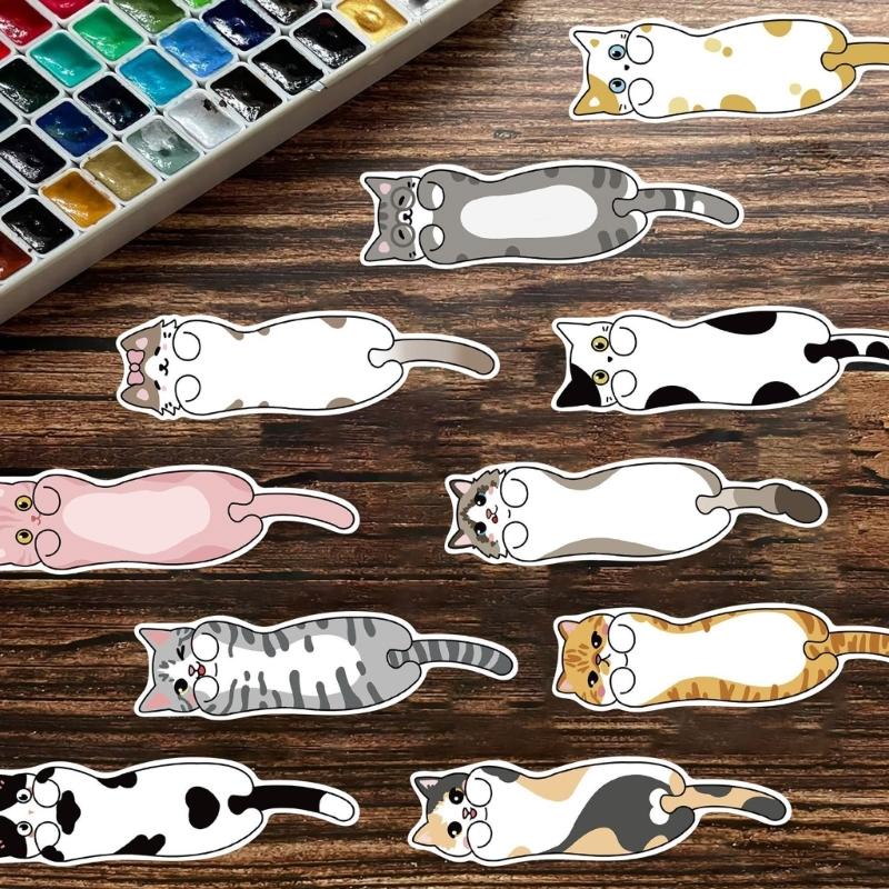 30Pcs Kitten Shape Bookmarks Cartoon Animal Paper Bookmarks Book Page Marker For Student Teacher Book Lover Birthday