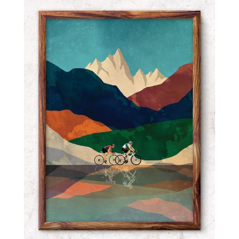 

Modern Bicycle Poster Art Canvas Print Colorful Cycling High In The Mountains Wall Picture Home Room Decor Painting Gift Cuadros 21cm×30cm NoFrame