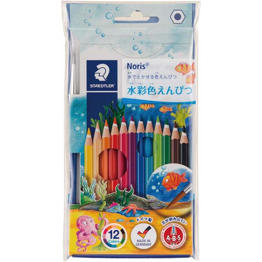STAEDTLER (STAEDTLER) Colored Pencils, 12 Color Watercolor Pencils, Noris Scrub 144 10NC12P