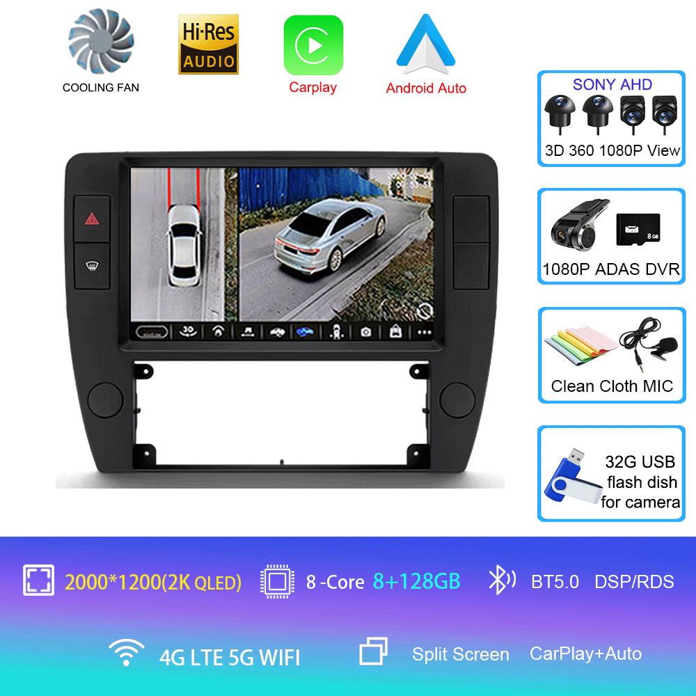 For Volkswagen Passat B5 2000 2001 2002 - 2005 Car Radio Android 14 Carplay Navigation GPS Multimedia Player WiFi+4G Stereo BT