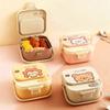 800ML Portable 304 Stainless Steel Square Lunch Box With Cutlery Cute Students Kids Sealed Food Container Microwave Heatable