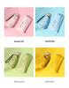 Jieguo Anti-UV Flat Handle Black Sun Umbrella - Solid Color Five-fold Design