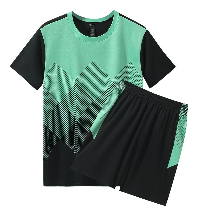 Letní neformální sportovní set s krátkým rukávem Dvoudílný oversized set kraťasů rychleschnoucí