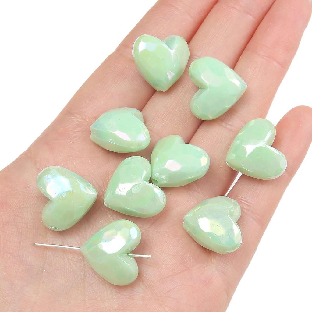 [19X17mm] Color-Plated Peach Heart Beads  Cream Heart-Shaped Beads DIY Handmade Jewelry Accessories