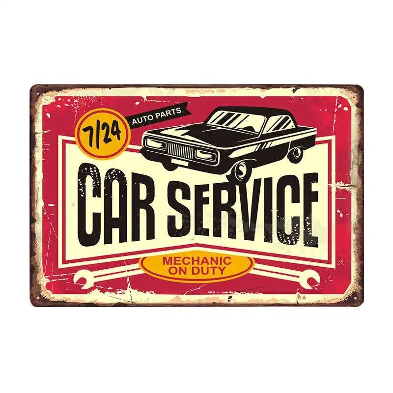 GARAGE FULL SERVICE Vintage Metal Signs Car Garage Retro Poster Bar Wall Decor Plaque Painting Art 20x30 CM
