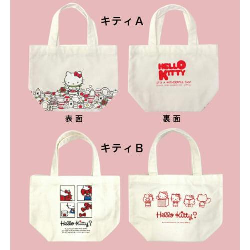 Sanrio Mini Tote Lunch Tote Bag, Canvas and Cotton, Perfect for Lunchboxes, Small, Cute Character, Hello Kitty A