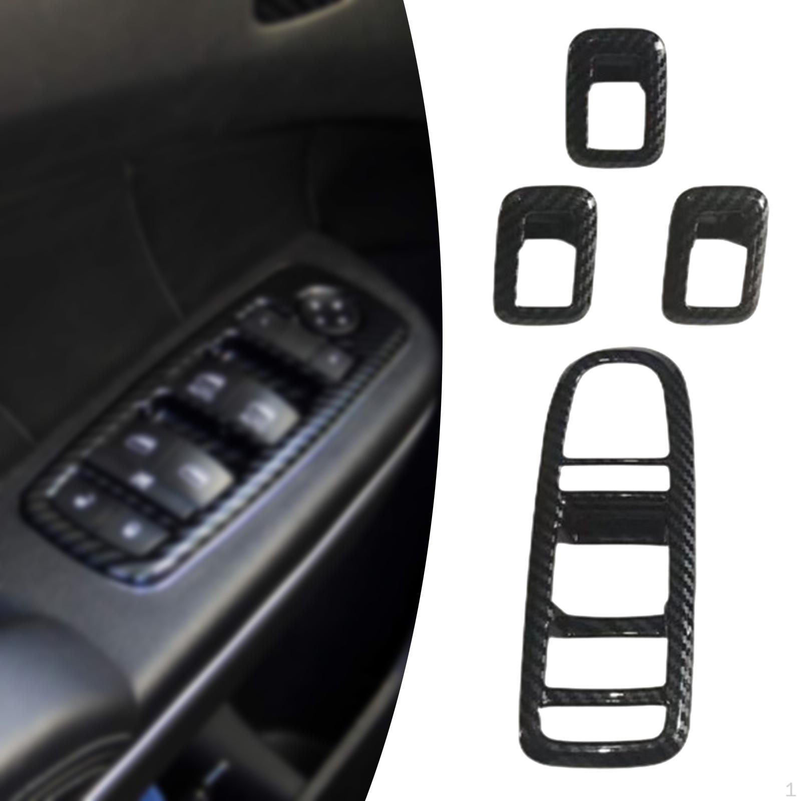 

Накладки на кнопки склопідйомників Автомобільні Електричні Легко встановити Декоративні накладки carbon fiber