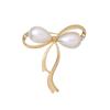 New temperament pearl bow brooch alloy diamond-encrusted brooch anti-light multi-functional large pin
