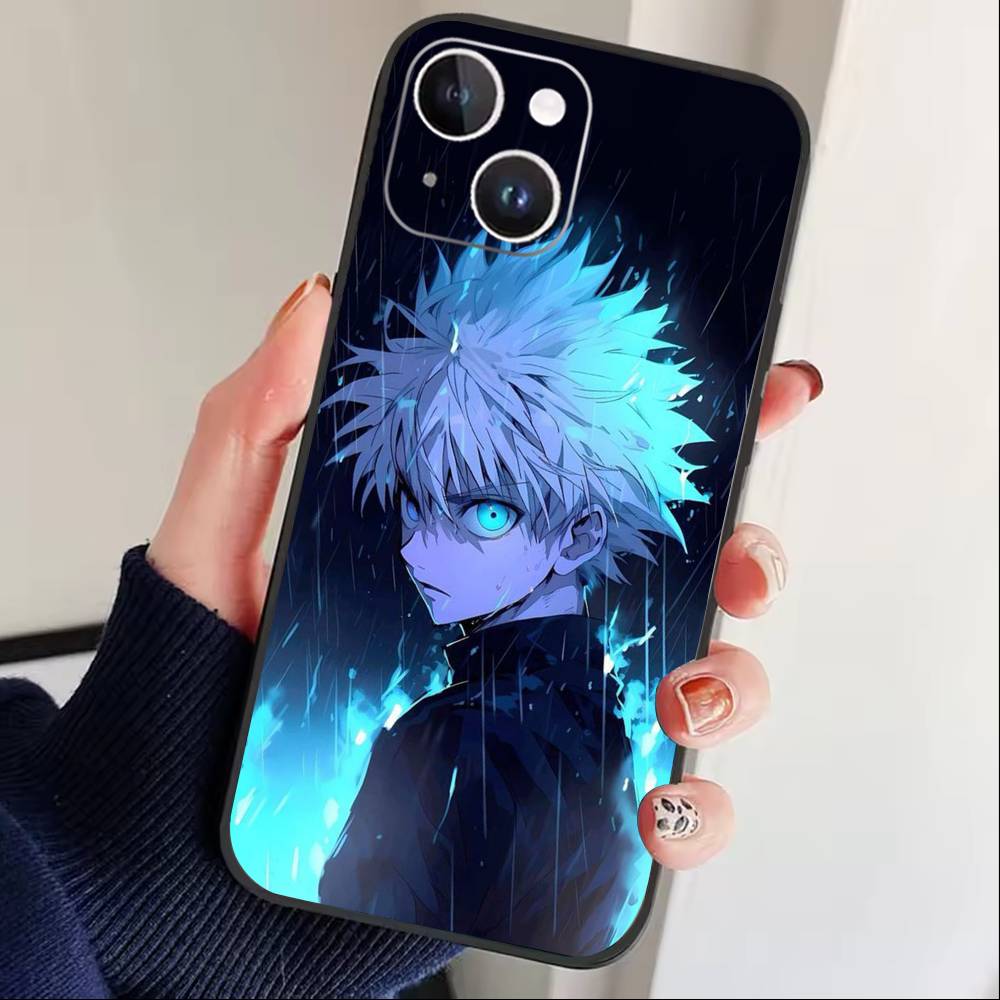 D-Killua Zoldyck H-Hunter X Hunter Phone Case For iPhone 17 16 15 14 13 12 Max Plus Silicone Black Cover