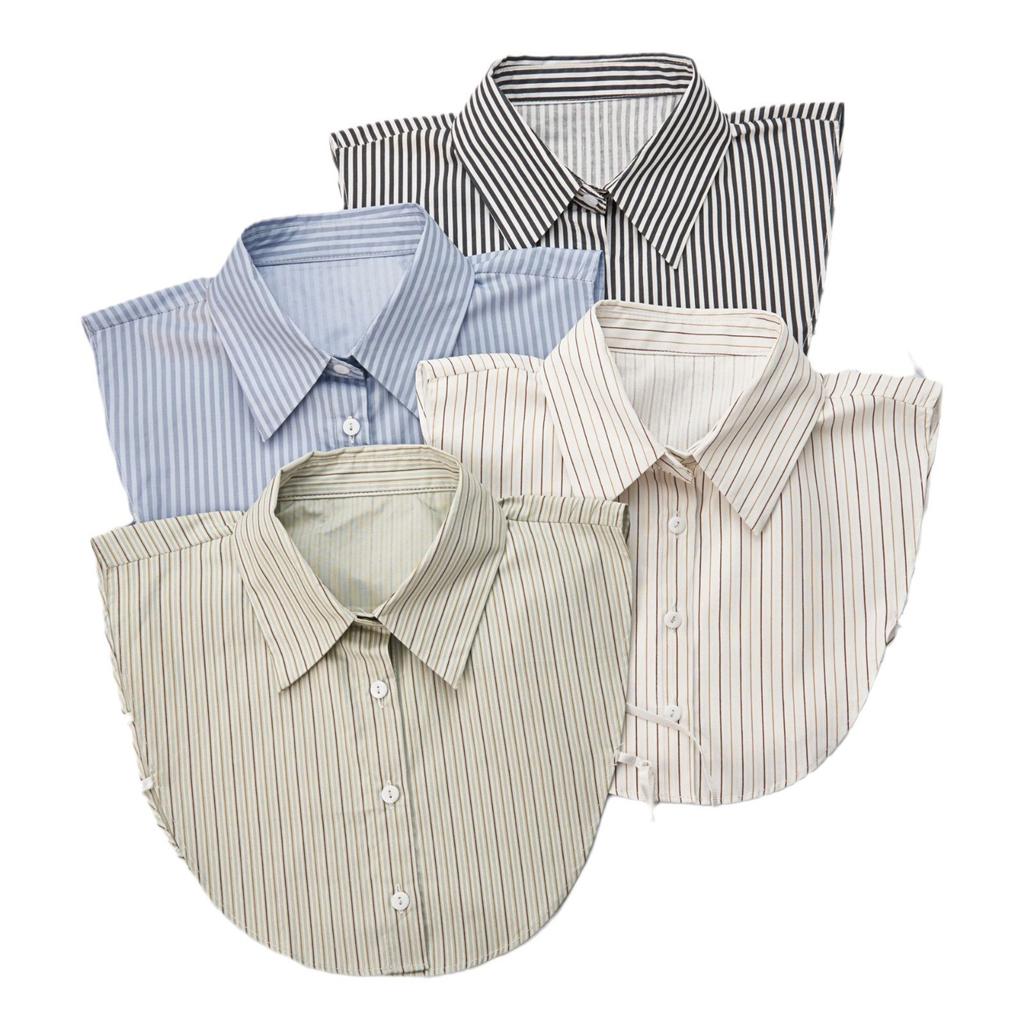 Mens Striped Formal Suit Fake Collar for Women Lapel Shirt Detachable Collar Sweater Suits Removable False Collar Neck Ties