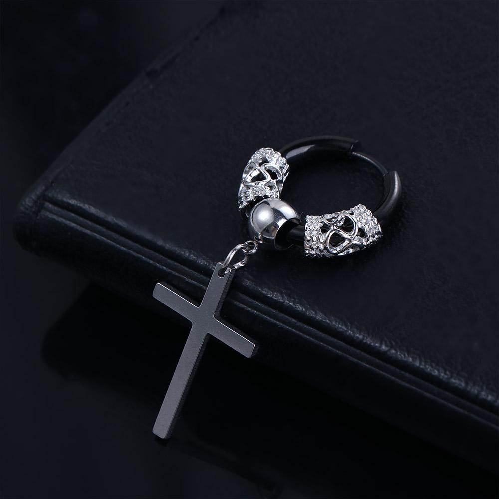 Pendent Round Stainless Steel Ear Jewelry Stud Earrings Men Hoop Earrings Korean Dangle Earrings