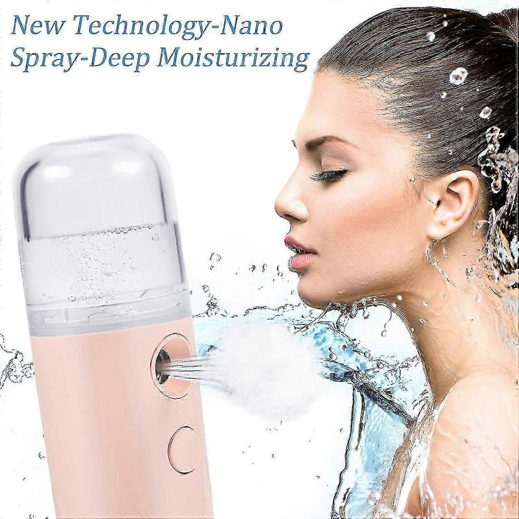 4 Pieces Nano Sprayer Nano F Portable Mini F Mist Handy Sprayer Atomizing Eyelash Extension Cool For Usb Rechargeable (white, Light Pink, Blue,,1640