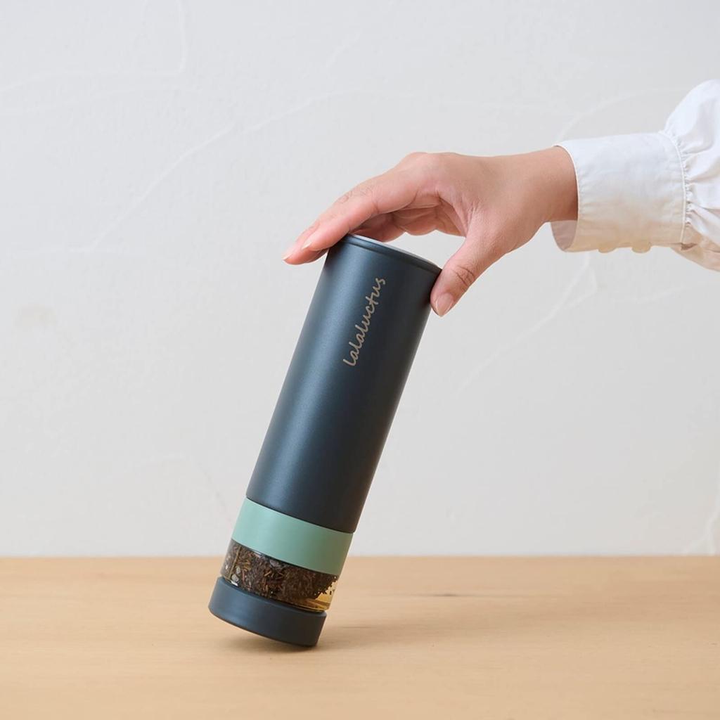 Smile LALALUCTUS Tea Bottle with Keeps Tea Hot or Cold Strainer, Vacuum-Sealed, Double-Walled, (Cream White)