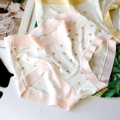 Culotte florale taille moyenne pour femme, pantalon Triangle respirant, sous-vêtement confortable et doux