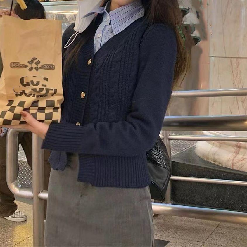 YYFS Dámská móda Ležérní Jednobarevný potisk Podzim Zima Pulovry s dlouhým rukávem do V a dlouhé rukávy