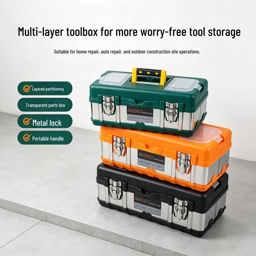 Stainless Steel Multi-Functional Tool Box for Household & Electrician Use