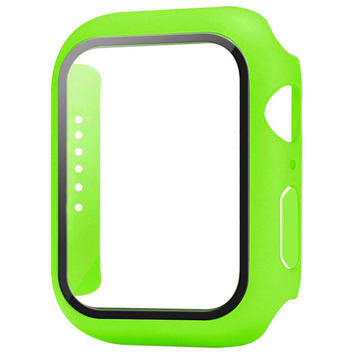 

Загартоване скло + кришка для Apple Watch 9 8 41 мм 45 мм 42 мм 38 мм ПК бампер Захисний екран Чохол iWatch series 7 6 5 4 se 44 мм 40 мм 42mm-Series 10 11 фарби люмінесцентні зелений колір
