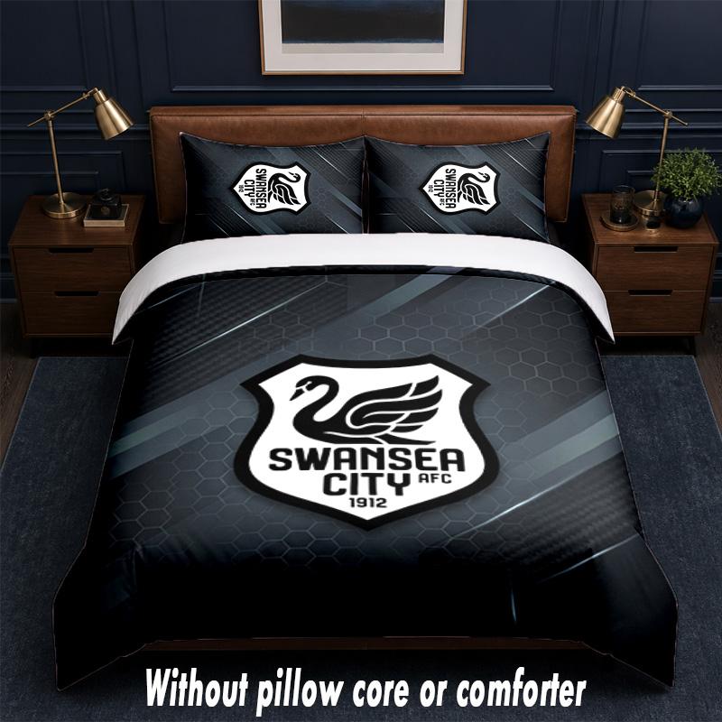 Set Biancheria da Letto Swansea City Design 1 Copripiumino + 2 Federe Morbido Traspirante Biancheria da Letto per la Casa