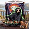 Custom Text Flannel Throw Blanket, Lightweight Cozy Bed Sofa BlanketScream Ghostface