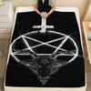 1PC Satan Symbol Print Flannel Blanket, High Quality All Seasons, Home Decor, Warmth and Comfort, Perfect for Christmas Gifts