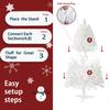 4ft White Artificial Christmas Tree Prelit With Stand, 100 Warm White LED Lights, Realistic 241 Branch Tips, PVC White Norwood