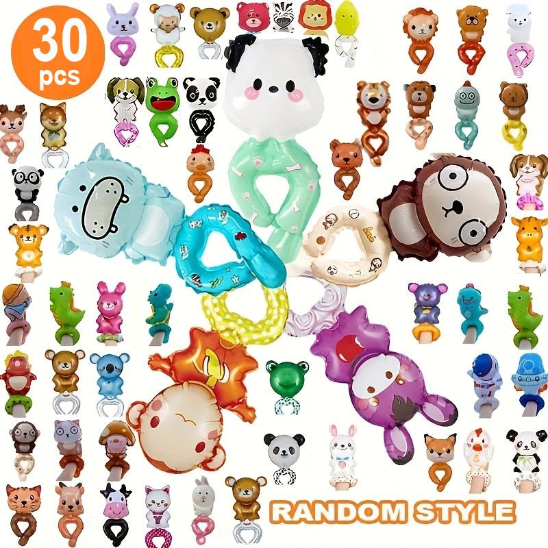 

30 cartoon animal wrist balloons, 12.6in, self sealing aluminum film, diverse styles, suitable for parties, small gifts animal&12.6inch