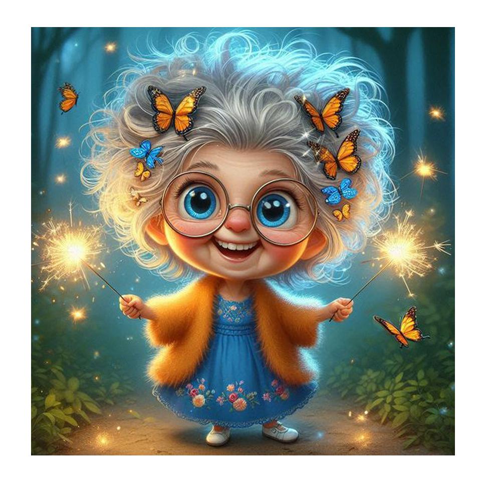 

Счастливая пожилая леди и домашняя собака 5D DIY Алмазная живопись Смешная бабушка кошка Новые 2025 Наборы для вышивания крестиком Мозаика Алмазная вышивка Искусство Round 20x20cm