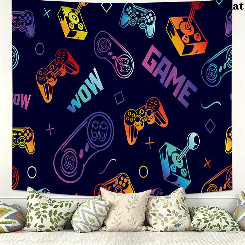 Gamer Wall Tapestry Aesthetic Wall Hanging Printed Fabric Blanket Decorative Tapestries for Bedroom Living Room Home Decor